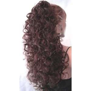  MIRAGE Clip On Curly Hairpiece Wig #33 DARK AUBURN by 