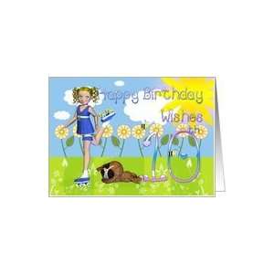  Happy birthday card cute little girl Card Toys & Games