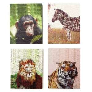  SET of 8 Gestural Monkey, Zebra, Lion and Tiger Images on 