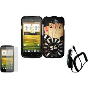  Ace Poker Design Hard Case Cover+LCD Screen Protector+Car 