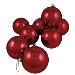 Club Pack of 16 Shiny Arrogant Red Glass Ball Christmas Ornaments 4 