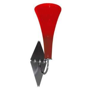     TROMBA 120V SCONCE. ROUGE GLASS / MSN FINISH.CFL