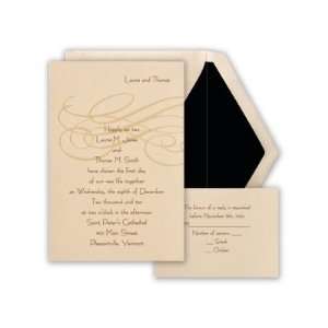  Modern Taupe Swirl Scroll Wedding Invitation Health 