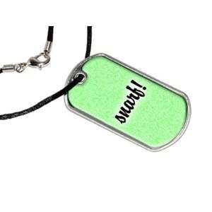  Snarf   Military Dog Tag Black Satin Cord Necklace 