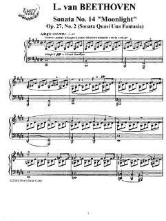 Sonata No. 14 Moonlight Op. 27, No. 2 Instantly  and print 