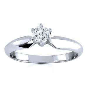  Platinum, Round Diamond Solitaire Engagement Ring (0.25 ct 