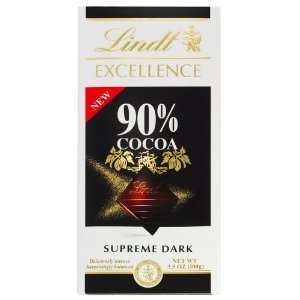 Lindt Excellence Supreme Dark Chocolate 90% Cocoa, 3.5 Ounce Packages 