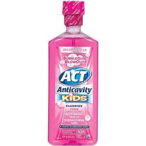  ACT Alcohol Free Anticavity Fluoride Rinse for Kids Bubble 