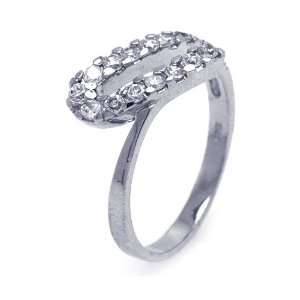    Sterling Silver Cubic Zirconia Ladies Ring Size 8 Jewelry