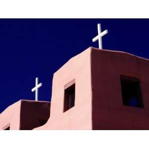  View of the Shadowed Walls of an Adobe Church in Chimayo 
