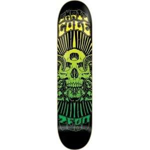 Zero Chris Cole Death Trip Green / Yellow Fade Skateboard Deck   7.75 