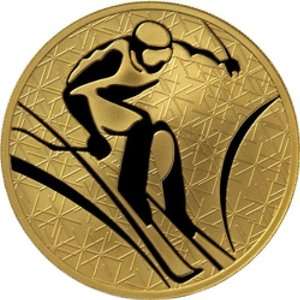  Russia  2010  1 Oz Gold   Olympic Games  Ski Run 