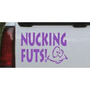 Nucking Futs Funny Car Window Wall Laptop Decal Sticker    Purple 34in 