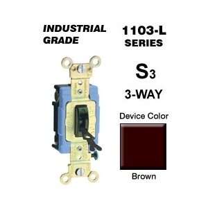 Leviton 1103 2L 15 Amp 3 Way Locking Toggle Switch Industrial   Brown