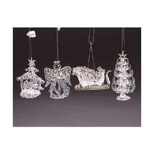   Pack of 12 Nativity, Sleigh, Tree and Angel Glass Christmas Ornaments