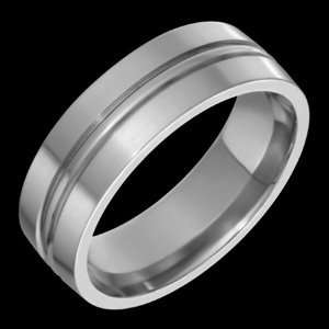  Shui   size 12.75 Titanium Band with Center Groove Alain 