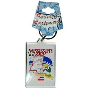  Mississippi Keychain Lucite St. Map Case Pack 96 