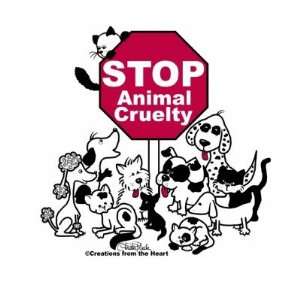  Stop Animal Cruelty Round Stickers Arts, Crafts & Sewing
