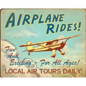  Airplane Rides Retro Sign / Wall Plaque