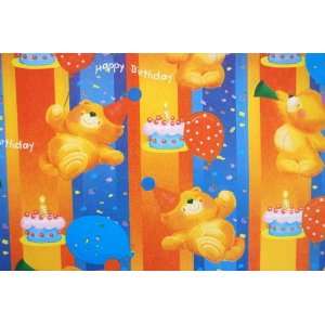  Gift Wrapping Paper   Happy Birthday Bears Everything 