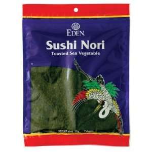 Eden Organic Sushi Nori, Toasted Cultivated, 7 ct, 0.6 oz ctages, 6 ct 