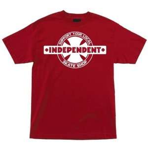 Independent T Shirts Support Your Local Skate Shop   Red  