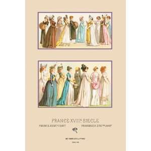 French Gowns, 1694 1800   Poster by Auguste Racinet (12x18)  