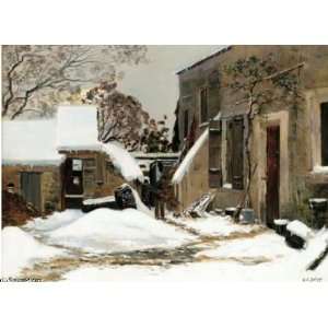   Camille Delpy   32 x 24 inches   Snowcovered houses