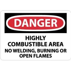  SIGNS HIGHLY COMBUSTIBLE AREA NO WELDING, BURN