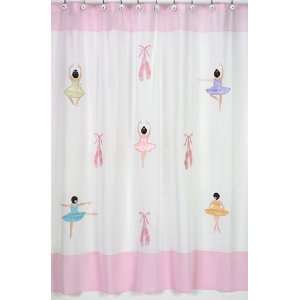 Ballet Dancer Ballerina Kids Bathroom Fabric Bath Shower Curtain 