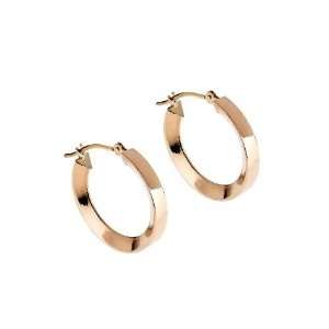  18KT Yellow Gold Polished Concave Hoop Earrings Jewelry