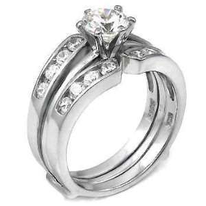 Eye Catching .925 Sterling Silver Wedding Ring Set, Crafted with Top 