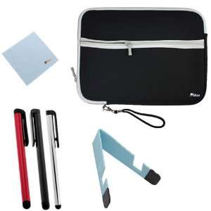  & Silver Neoprene Tablet Double Zipper Pouch Case + Portable Mini 