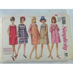  Vintage Simplicity Dress Pattern 1960s Sz 12 # 6386 