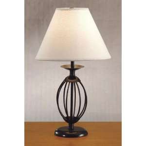 Wrought Iron Table Lamp With White Shade