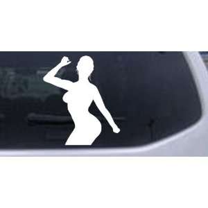 Sexy Dancer Silhouettes Car Window Wall Laptop Decal Sticker    White 