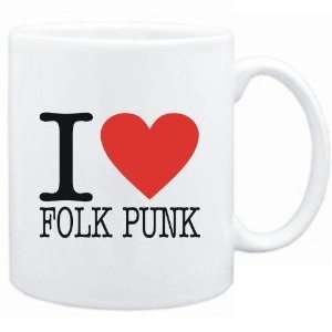 Mug White  I LOVE Folk Punk  Music