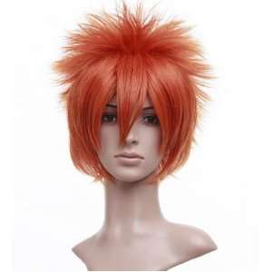  Red Orange Short Length Spiky Anime Cosplay Wig Costume 
