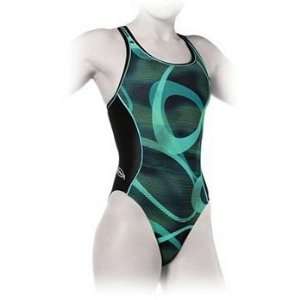  Finis Bladeback Swimsuit   Sphere Green Womens Sports 
