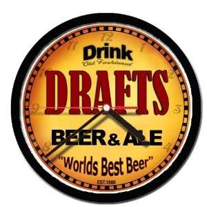  DRAFTS beer and ale cerveza wall clock 