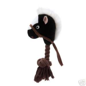  Grriggles GiddyUp Tug Plush & Rope Horse Dog Toy BLACK 
