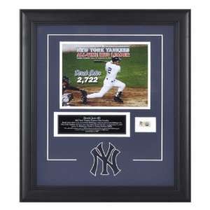 Derek Jeter New York Yankees   Record Breaking Hit   Framed 6x8 