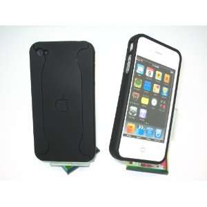  Apple iPhone 4 4G 4S Dual 2 Tone Black / Black Hard Back Case Cover 