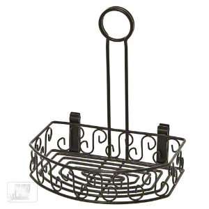  Metalcraft CRS68 Scroll Design Wrought Iron Semi Round Condiment Caddy
