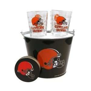 Cleveland Browns Pint Glasses and Beer Bucket Set  Cleveland Browns 