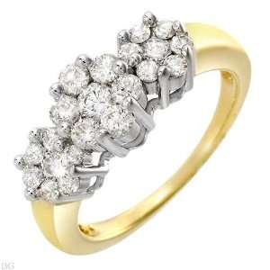  Ring With 1.00ctw Genuine Diamonds Well Made in 14K Two 