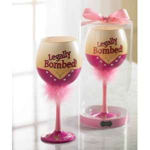 Mud Pie Gifts  116265 Legally Bombed Wine Glass 