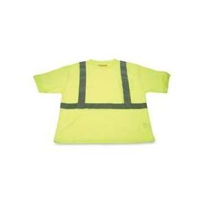   Safety T Shirt,w/Pckt,Med.,Yellow/Reflective Strips