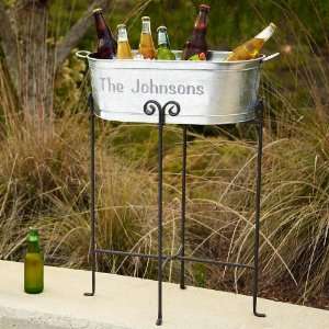Personalized Galvanized Beverage Tub with Stand  Kitchen 