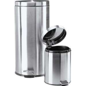 30 liter stainless steel step on trash can with BONUS 5 liter trash 